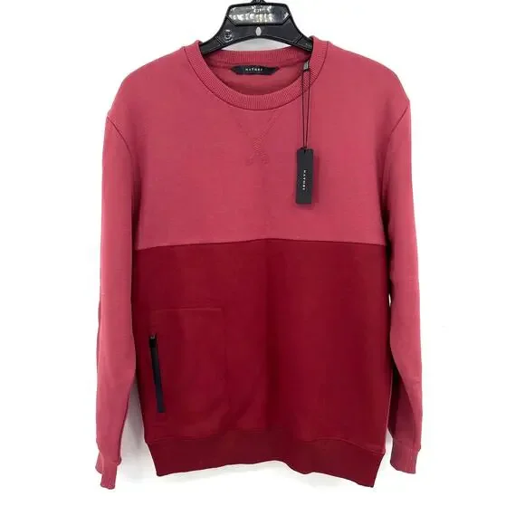 Natori Red Isamu Tonal Pullover Sweater Long Sleeve Men Size L Large New - Picture 2 of 8